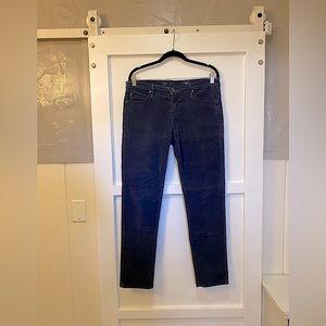 AG Adriano Goldschmeid The Stilt Cigarette Leg Blue Corduroy Jeans (Size 31)